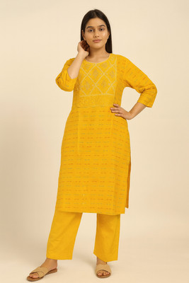 Riddhisworld Women Kurti Pant Set