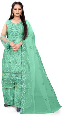 SHREENATHJI WORID Women Ethnic Top Palazzo Dupatta Set