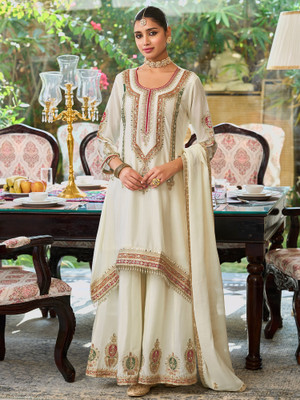 Indo Era Women Kurta Palazzo Dupatta Set
