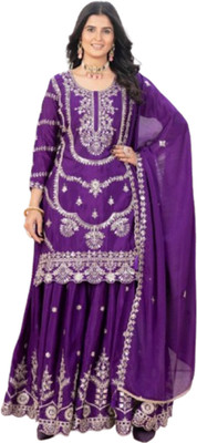 NIDHI'S FASHION Women Ethnic Top Palazzo Dupatta Set