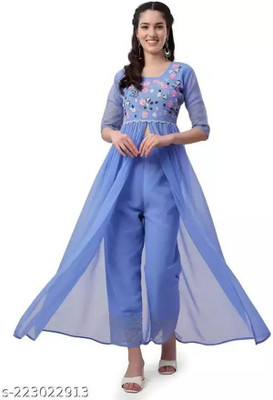 Aksharam Women Kurta Palazzo Dupatta Set