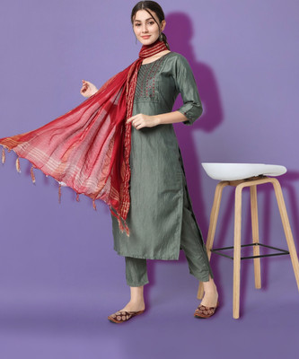 VredeVogel Women Kurti Pant Dupatta Set