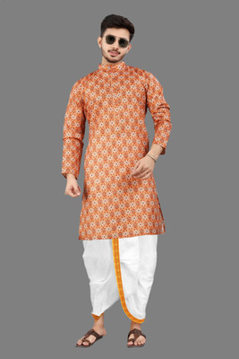 DHASU TRENDZ Men Kurta Dhoti Set
