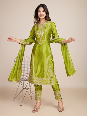 Aksharam Women Kurta Pant Dupatta Set