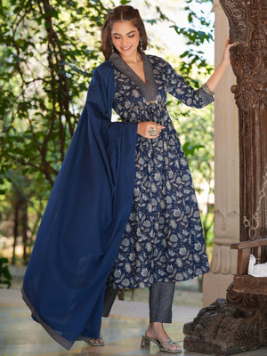 Janasya Women Kurta Pant Dupatta Set