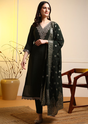 New Ethnic 4 You Women Kurti Pant Dupatta Set