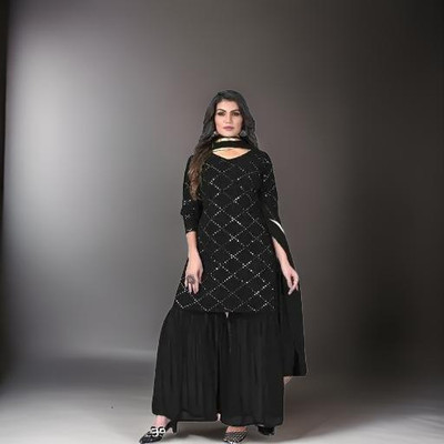Pranista Fashion Women Kurti Sharara Dupatta Set