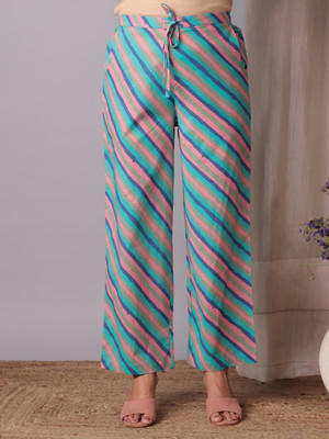 Aramya Comfort Fit Women Blue Trousers