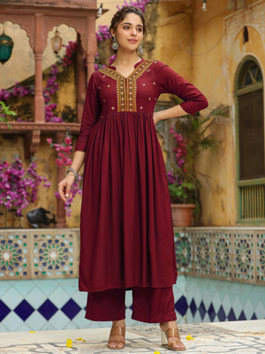 Janasya Women Kurta Palazzo Set