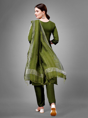 SPAREN CREATION Women Printed A-line Kurta(Green)