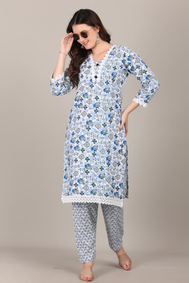 ZEESHFASHION Women Kurti Pyjama Set