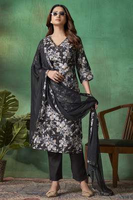 Tasrika Printed, Embroidered Kurta, Trouser/Pant & Dupatta Set