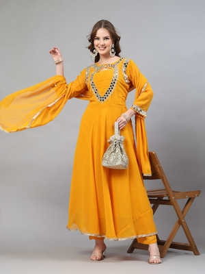 TS Lifestyle Women Kurta Pant Attached Dupatta Set