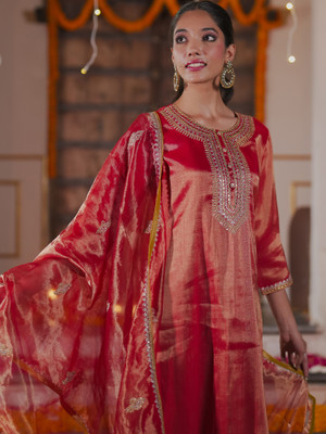 Indo Era Women Kurta Pant Dupatta Set
