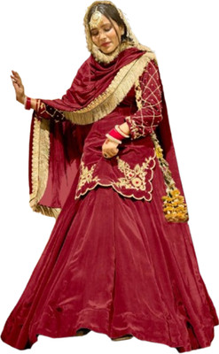 KAPANKU Women Ethnic Top Palazzo Dupatta Set