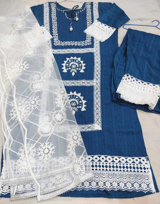 AYAANGARMENTS Women Ethnic Top Palazzo Dupatta Set