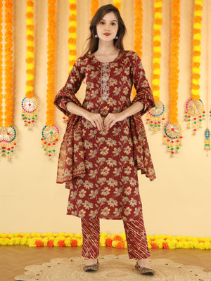 Dhan G Women Kurti Pant Dupatta Set