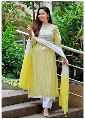 SAYANG Women Kurta Pant Dupatta Set