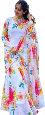 HouseOfCommon Women A-line White Maxi/Full Length Dress