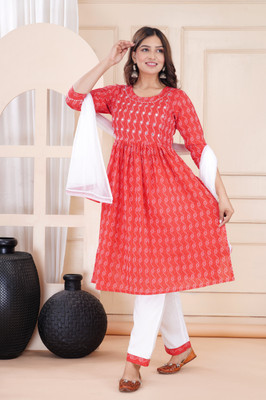 RS Creations Women Ethnic Top Pant Dupatta Set