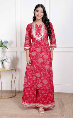 MIRAVAN Women Kurta Palazzo Set