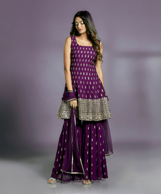 Xomantic FASHION Women Kurta Sharara Dupatta Set