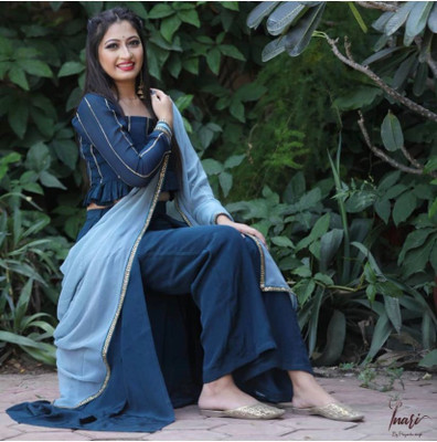 CHECHI Women Crop Top Palazzo Set