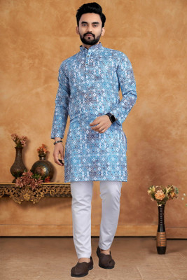 Kunj Creation Men Embroidered A-line Kurta(Multicolor)