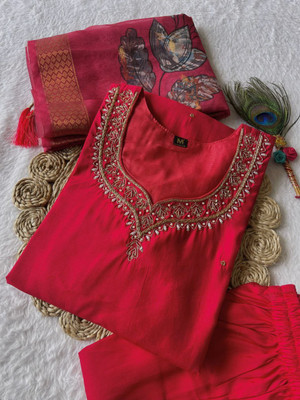 Maa Trendz Women Kurti Palazzo Dupatta Set