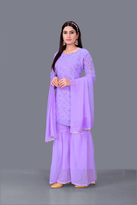 MODAKVINAYAK MALL Women Ethnic Top Sharara Dupatta Set