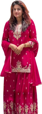 JINIMART Women Ethnic Top Palazzo Dupatta Set