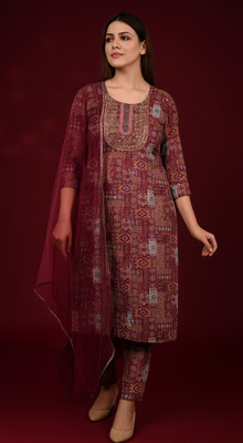 Lakshya hub Women Kurti Pant Dupatta Set