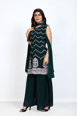GREENERA Creation Women Kurta Palazzo Dupatta Set