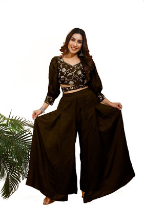 SANCIA Women Ethnic Top Palazzo Set