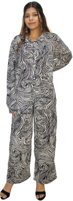 Hautemoda Women Ethnic Top Palazzo Set