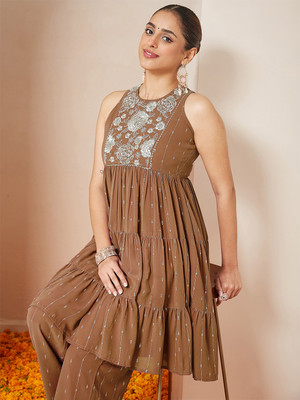 Janasya Women Kurti Palazzo Set