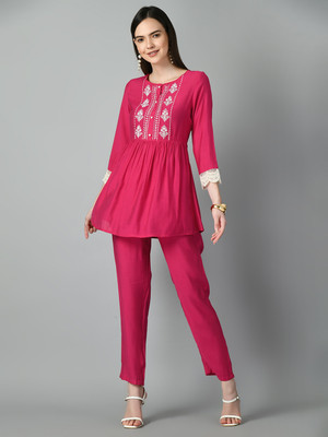 Meesan Women Ethnic Top Pant Set