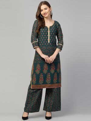 camellias Women Kurta Palazzo Set