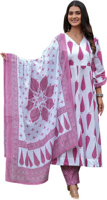 Meera Fab Women Kurta Palazzo Attached Dupatta Set