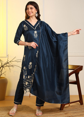 DSK Studio Embroidered Kurta, Trouser/Pant & Dupatta Set