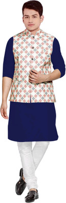 OS Jeans Men Kurta Pyjama Ethnic Jacket Set