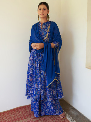 Janasya Women Kurta Sharara Dupatta Set