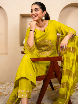 VredeVogel Embroidered Kurta, Trouser/Pant & Dupatta Set