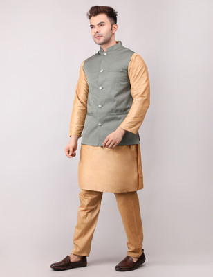 ADARNIYA Men Kurta Pyjama Ethnic Jacket Set