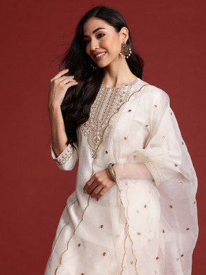 Indo Era Women Kurta Pant Dupatta Set
