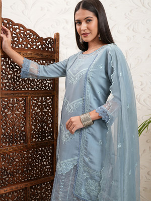 Vishudh Women Kurta Pant Attached Dupatta Set