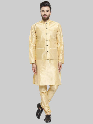 Royal Kurta Men Kurta Churidar Ethnic Jacket Set