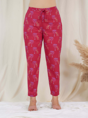Aramya Comfort Fit Women Red Trousers