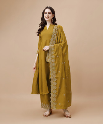 Hirvanti Fashion Women Kurta Palazzo Dupatta Set