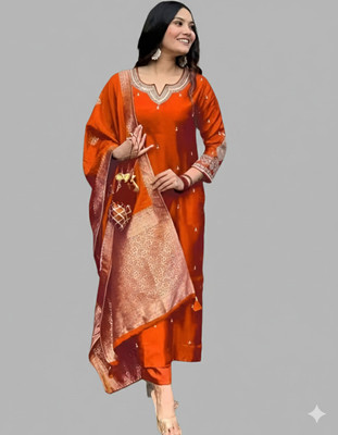 dharmkunj Women Kurti Pant Dupatta Set